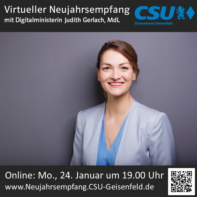 Virtueller Neujahrsempfang mit der Bayerischen Digitalministerin Judith Gerlach, MdL